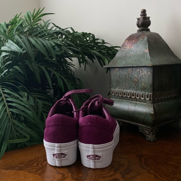 Vans Purple Suede Platform Old Skool Sneakers - Picture 7 of 8
